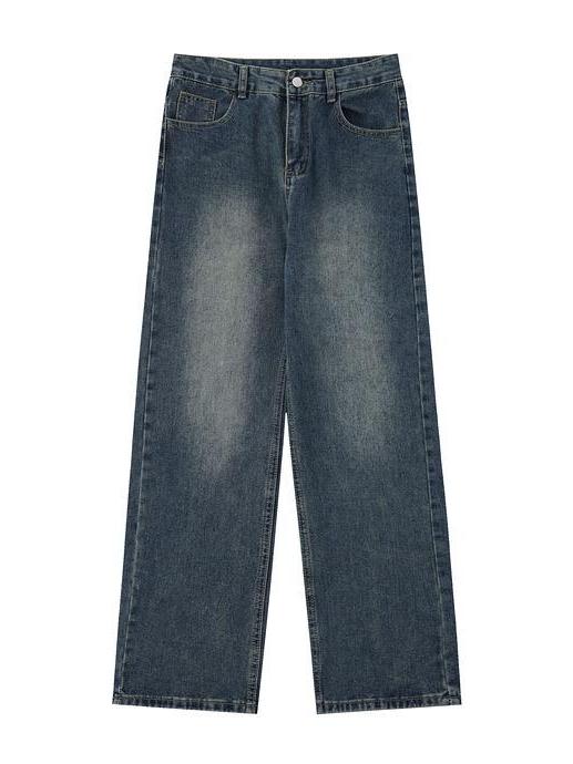 Vintage Dunkelblaue Boyfriend Jeans mit Wascheffekt