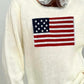 Maglione pullover jacquard vintage con bandiere USA