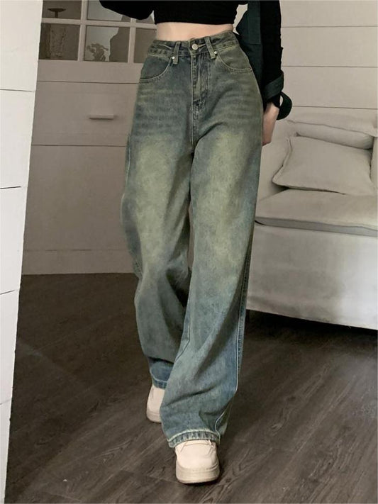 Vintage Baggy Boyfriend Jeans mit Verblasstem Effekt