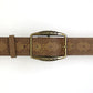 JY Brown Retro Distressed Embossed Ethnic Buckle Belt