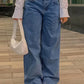 90er Dunkelblaue Lockere Baggy Boyfriend Jeans mit Niedriger Taille