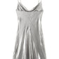 Y2K Cowl Neck Metallic Slip Mini Dress