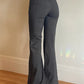 JY Dark Grey Vintage Pleated Flare Leg Pants