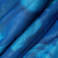 Blaues Vintage Tie Dye Mesh Raffung Neckholder Rüschen Rückenfreies Mini Kleid