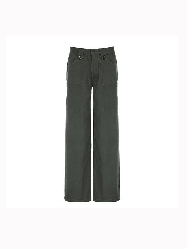 Pantaloni cargo da strada vintage verdi