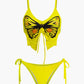 Set bikini con lacci con motivo a farfalla Y2K