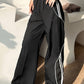 Retro sport black baggy jogging pants with side piping stripes