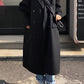 Black Vintage Double Breasted Long Coat