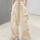 Vintage Y2K Baggy Parachute Cargo Pants with Drawstring