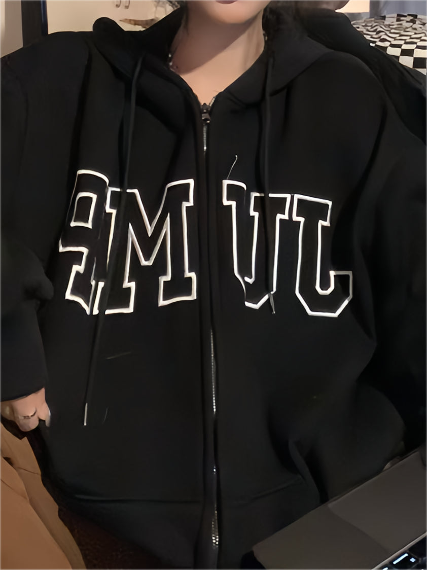 Retro sports oversized hoodie with slogan