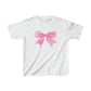 White Y2K Bow Print Short Sleeve T-Shirt 