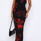 Marina Maxikleid mit Sangria Blumenmuster