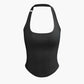 Halter Tank Top mit Geschwungenem Saum