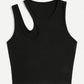 Basic Asymmetrisches Crop Tank Top