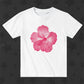 T-shirt corta bianca con motivo floreale vintage e maniche corte 