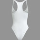 Solid color deep neck bustier bodysuit with V neck