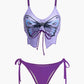 Set bikini con lacci con motivo a farfalla Y2K