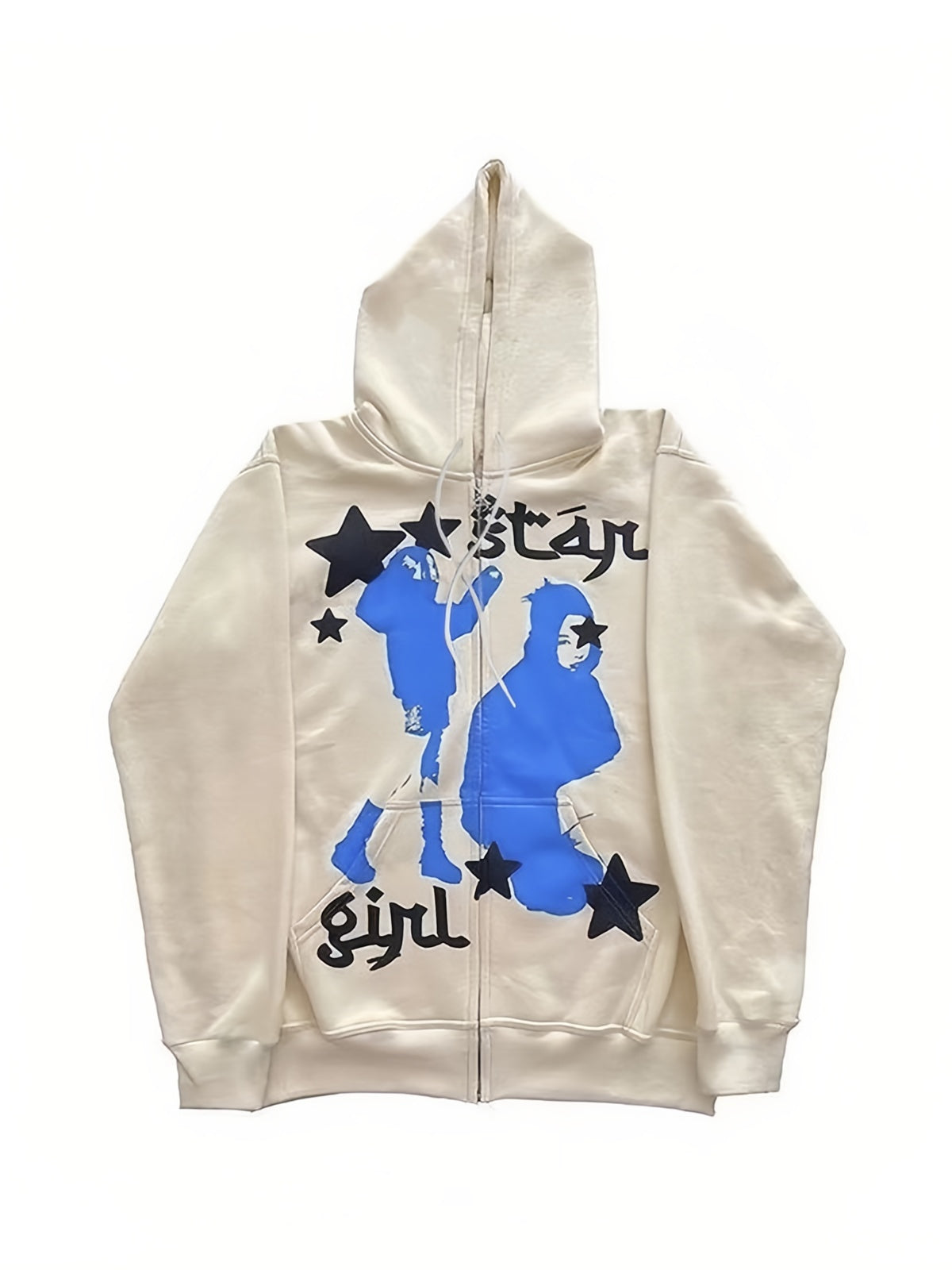 Zip Up Hoodie mit Star Girl Grafik