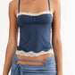 Blaues Vintage Spitzen Camisole