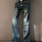 Jeans svasati Boyfriend strappati lavati vintage scuri