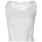 White cute tank top with lace trim