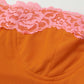 Orange Cami Midikleid mit Spitzenbesatz