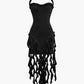 Ruffle Tassels Halter Bustier Mini Dress