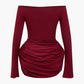 Solid Y2k Ruffle Off Shoulder Mini Dress