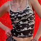 Crop Cami Top mit Augenprint