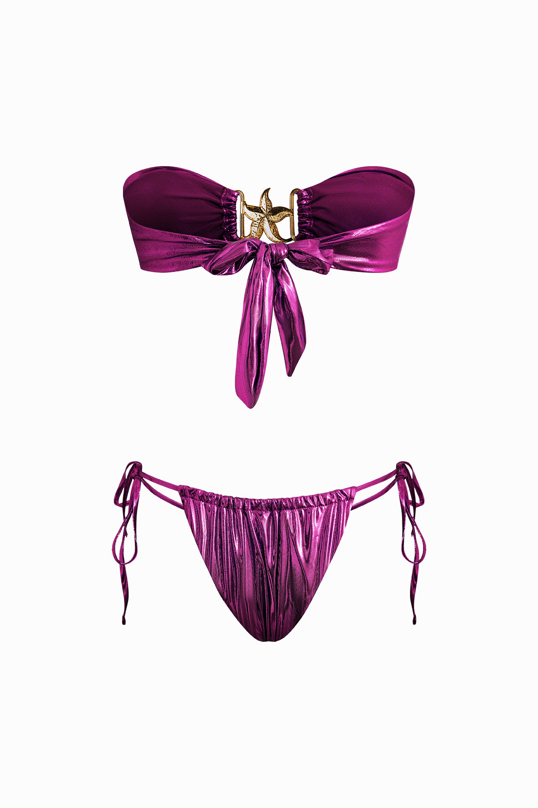 Vintage Sternfisch Deko Raffungen Bikini Set mit Knoten