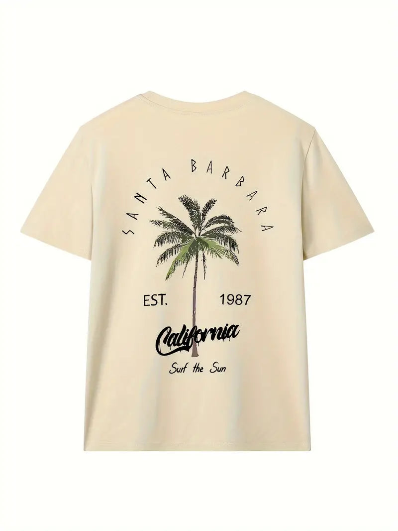 2000s coconut print round neck t-shirt 