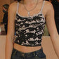 Crop Cami Top mit Augenprint