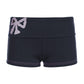 Marineblaue Vintage Umgeschlagenem Bund Schleifenmuster Shorts