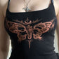 Black Y2K Butterfly Print Slim Fit Cami Top