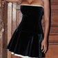 Black Vintage Corset Off Shoulder Mini Dress