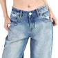 Vintage Washed Low Waist Boyfriend Jeans