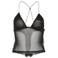 Schwarzes Rückenfreies Mesh Neckholder Camisole mit Schmetterlingsstickerei