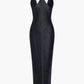 Klassisches Einfarbiges Fringe Cut Out Schlitz Midi Kleid