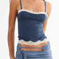 Blaues Vintage Spitzen Camisole