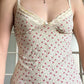 Bow lace tank top with cherry print