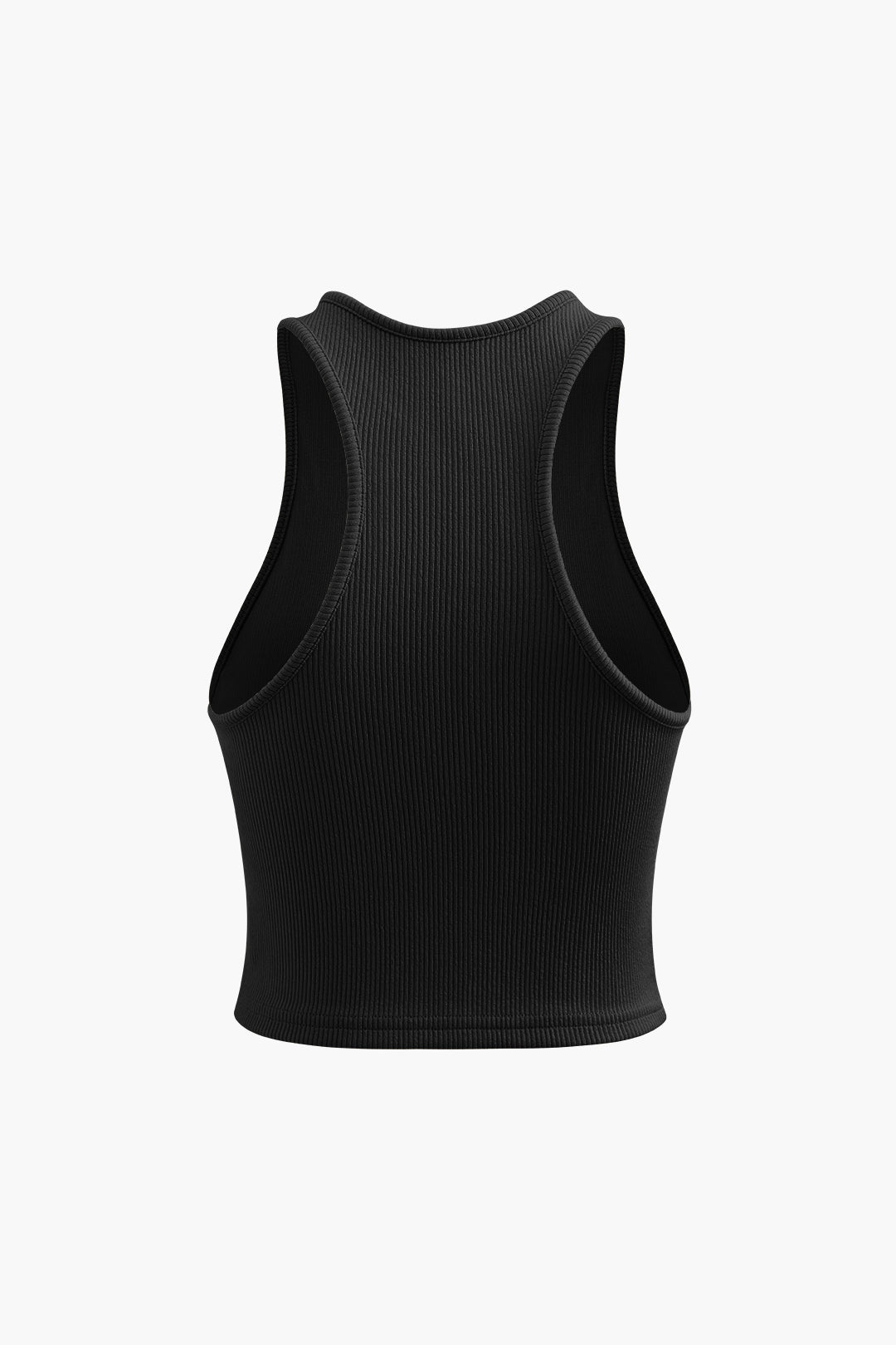 Ribbed knit tank top with seam detail