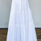 White vintage maxi skirts with lace trim and straps