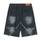 Vintage Baggy Sternmuster Patchwork Jeansshorts