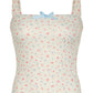 Gelbes Y2K Fliege Floral Cami Tank Top