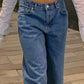 90er Dunkelblaue Lockere Baggy Boyfriend Jeans mit Niedriger Taille