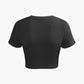 Einfarbiges Crop Top mit Verdrehtem Saum