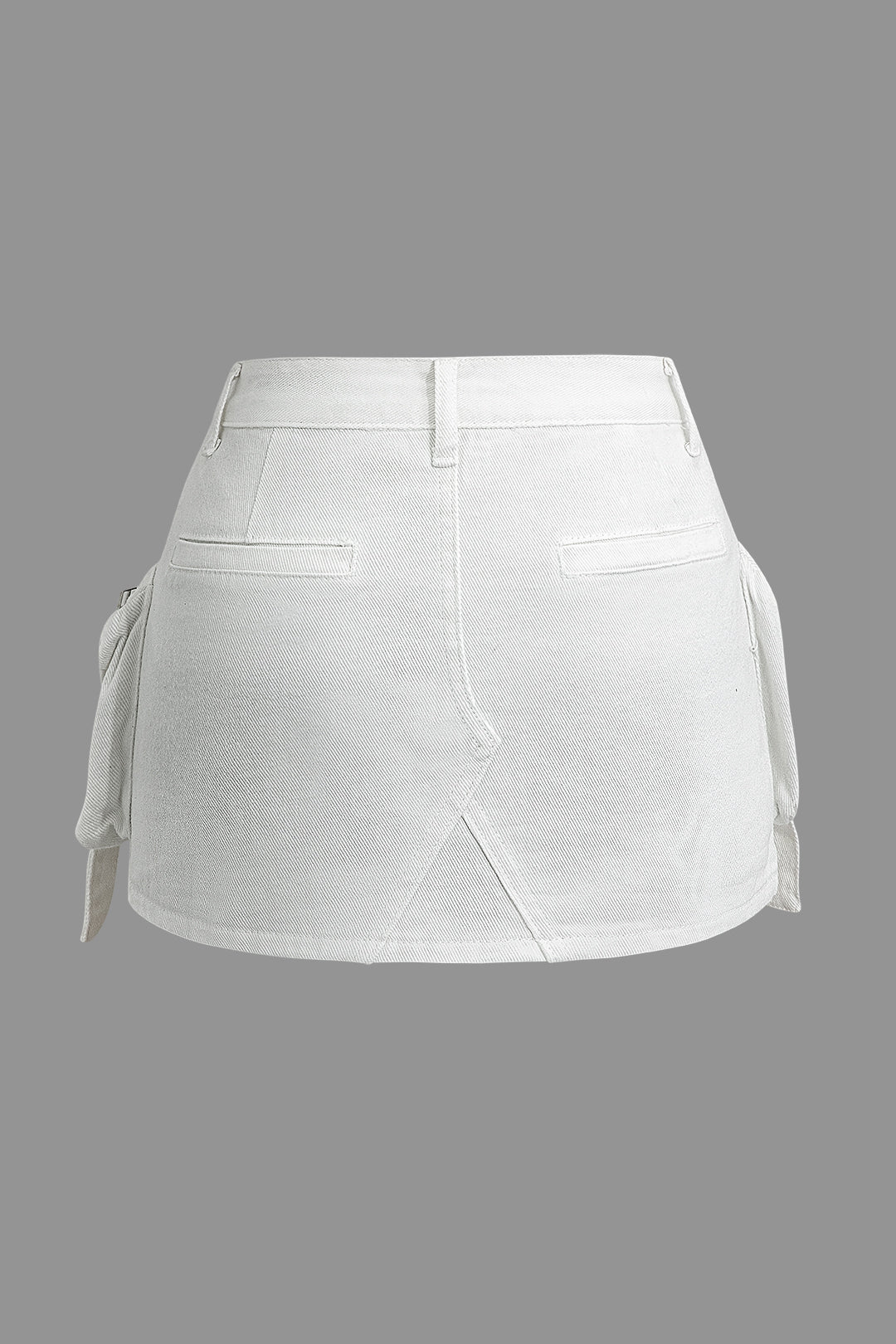 Faded A Line Denim Cargo Mini Skirt