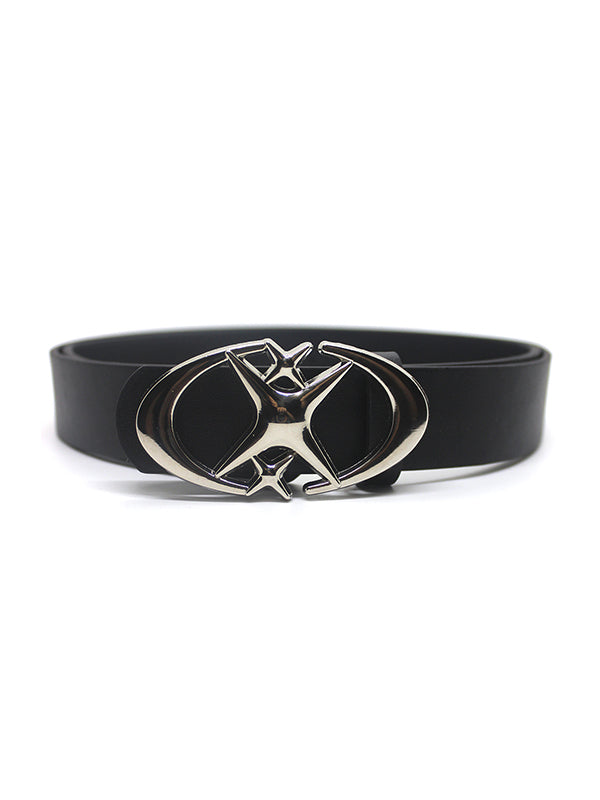 Black Y2K moon star buckle belt