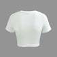 Einfarbiges Crop Top mit Verdrehtem Saum