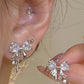 Glittering Bow Rhinestone Styling Stud Earrings